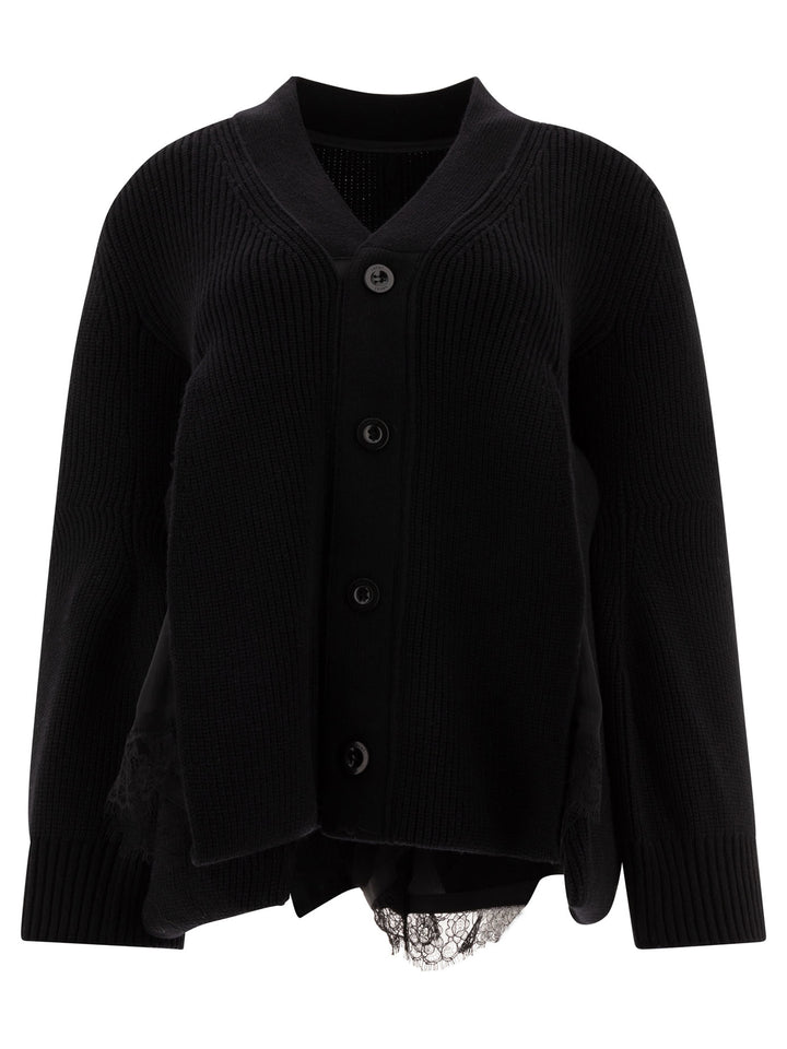 Wool Knit Cardigan Knitwear Black