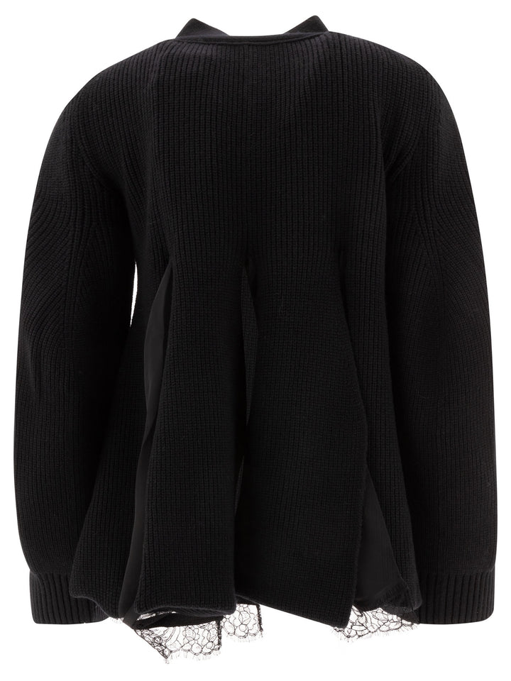 Wool Knit Cardigan Knitwear Black