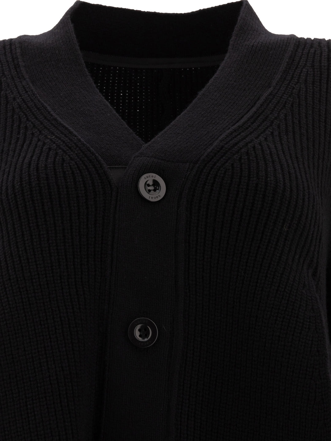 Wool Knit Cardigan Knitwear Black