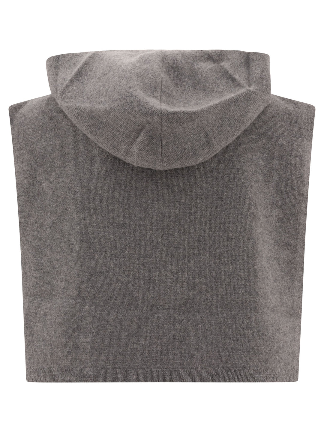 Hooded Bib In Wool And Cashmere Knitwear Grey