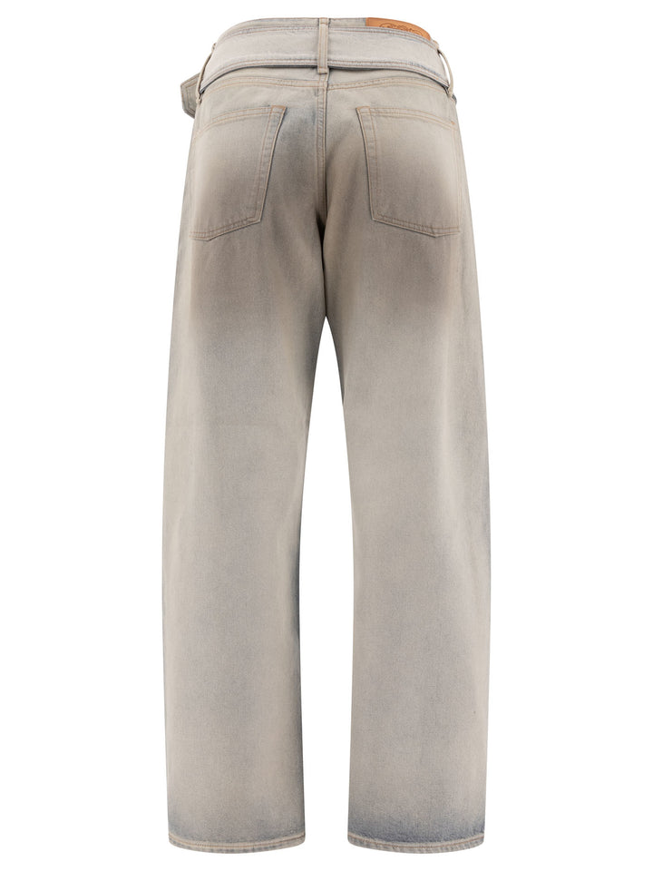 Coated Denim Jeans Beige