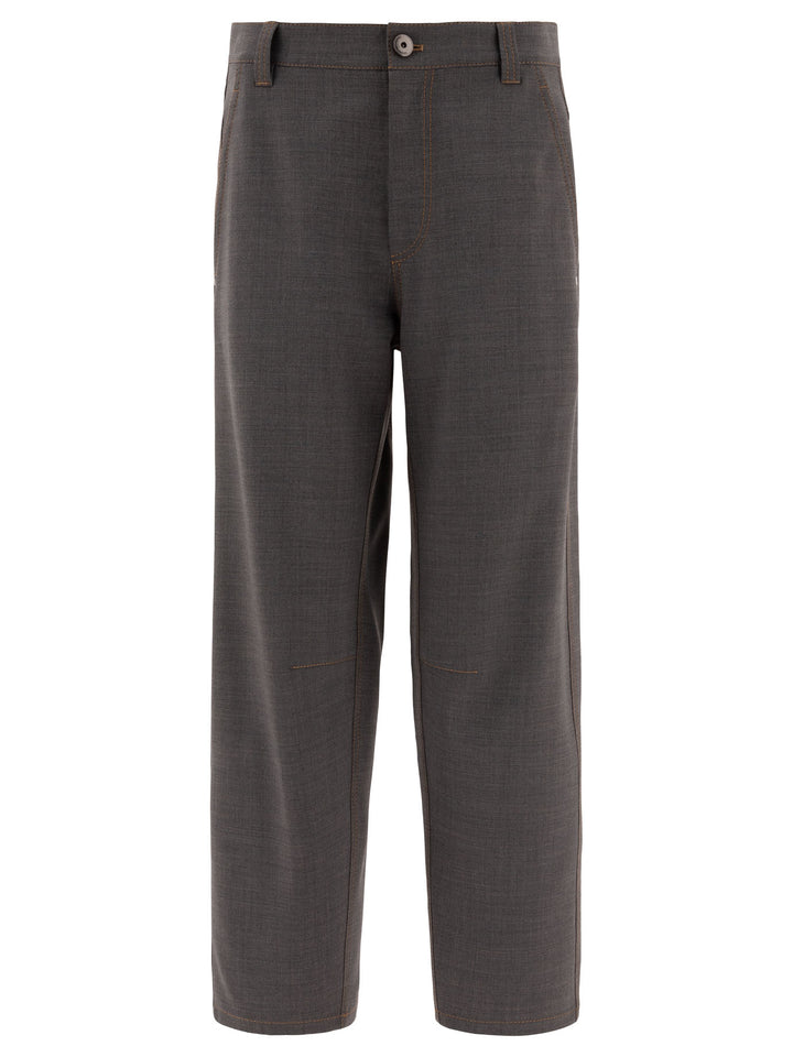 Soft Curved Trousers Grey