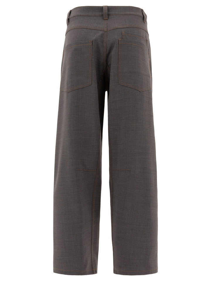 Soft Curved Trousers Grey