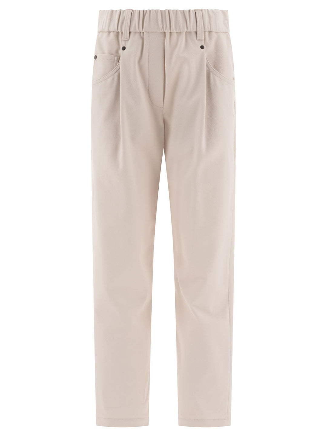 Shiny Bartack Trousers White