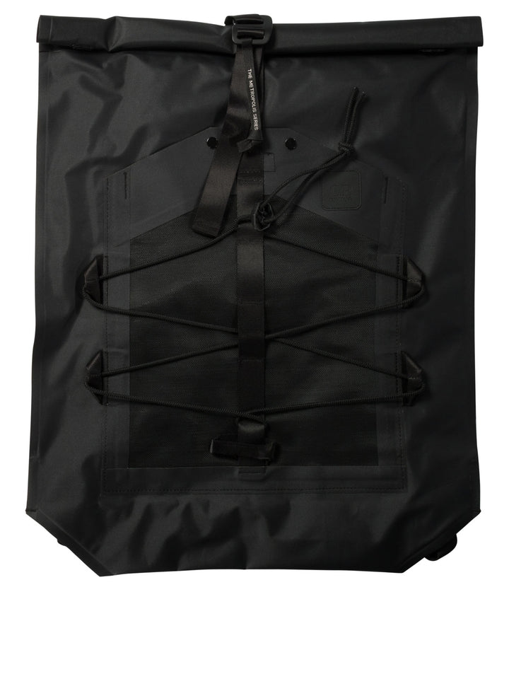 The Metropolis Series Rubber Reps Rolled Backpacks Black