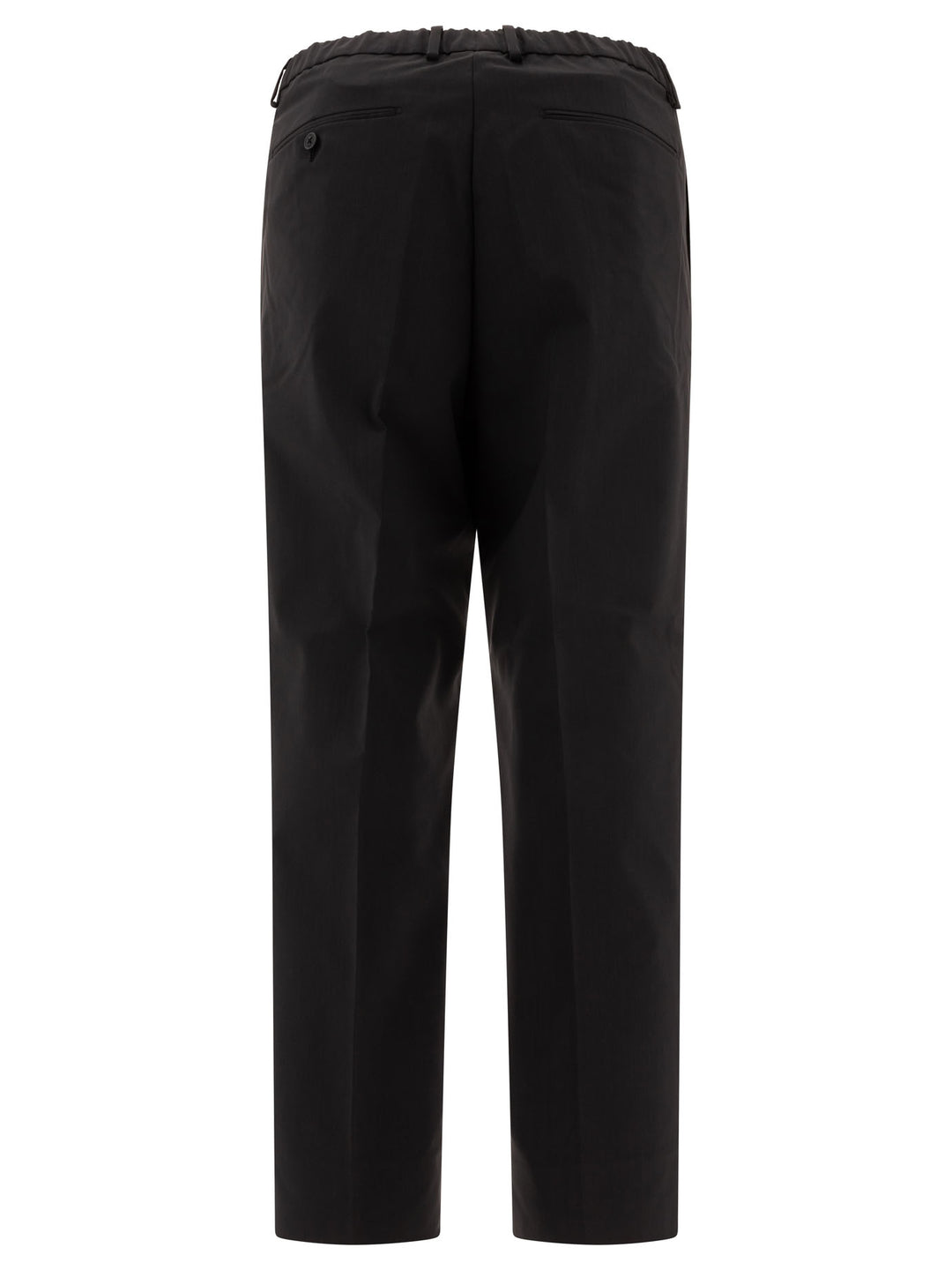 Wool Blend Twill One Tuck Trousers Black