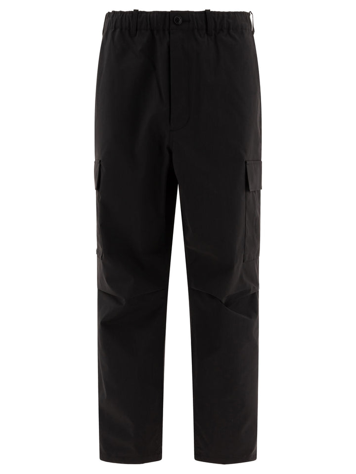 Wool Blend Twill Trousers Black