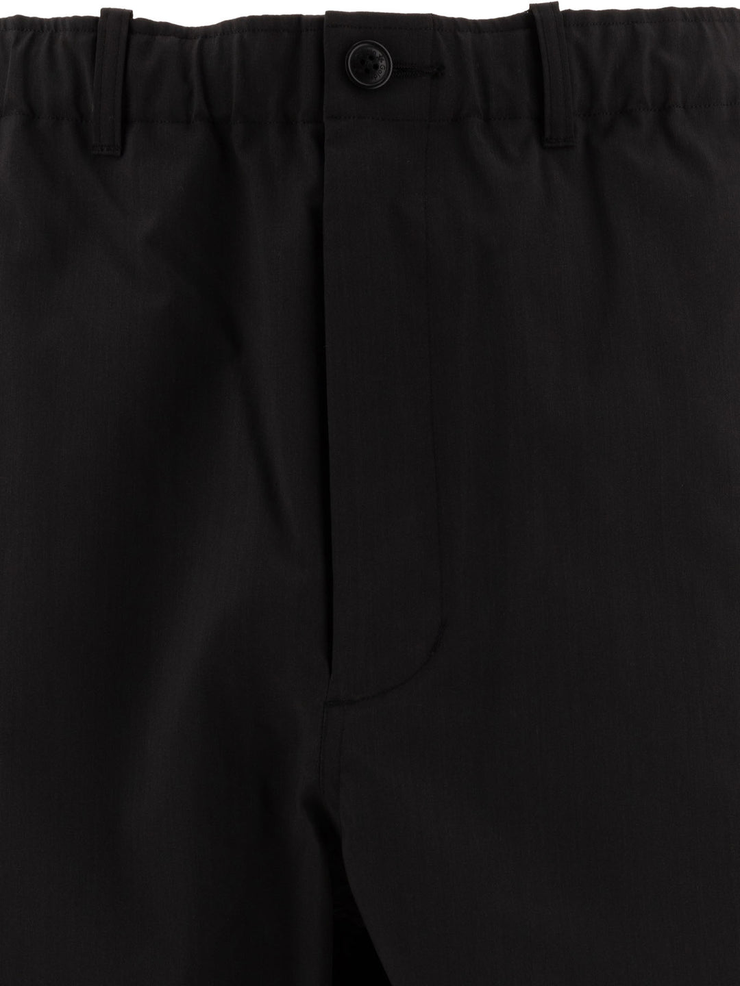 Wool Blend Twill Trousers Black