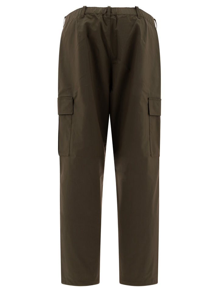 Wool Blend Twill Trousers Green