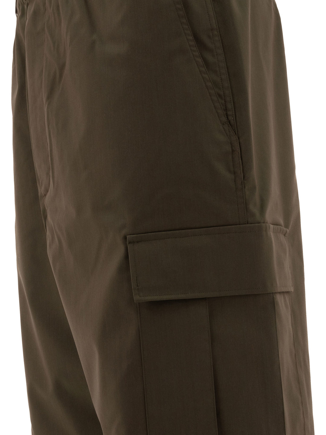 Wool Blend Twill Trousers Green