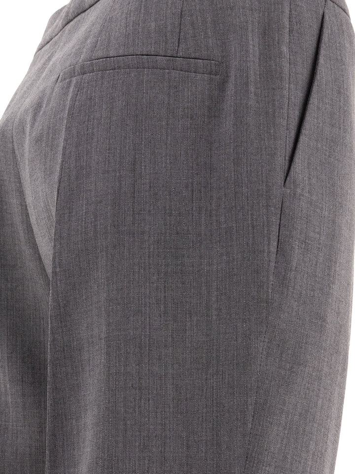 Tailored  With Centre-Back Slit Trousers Grey