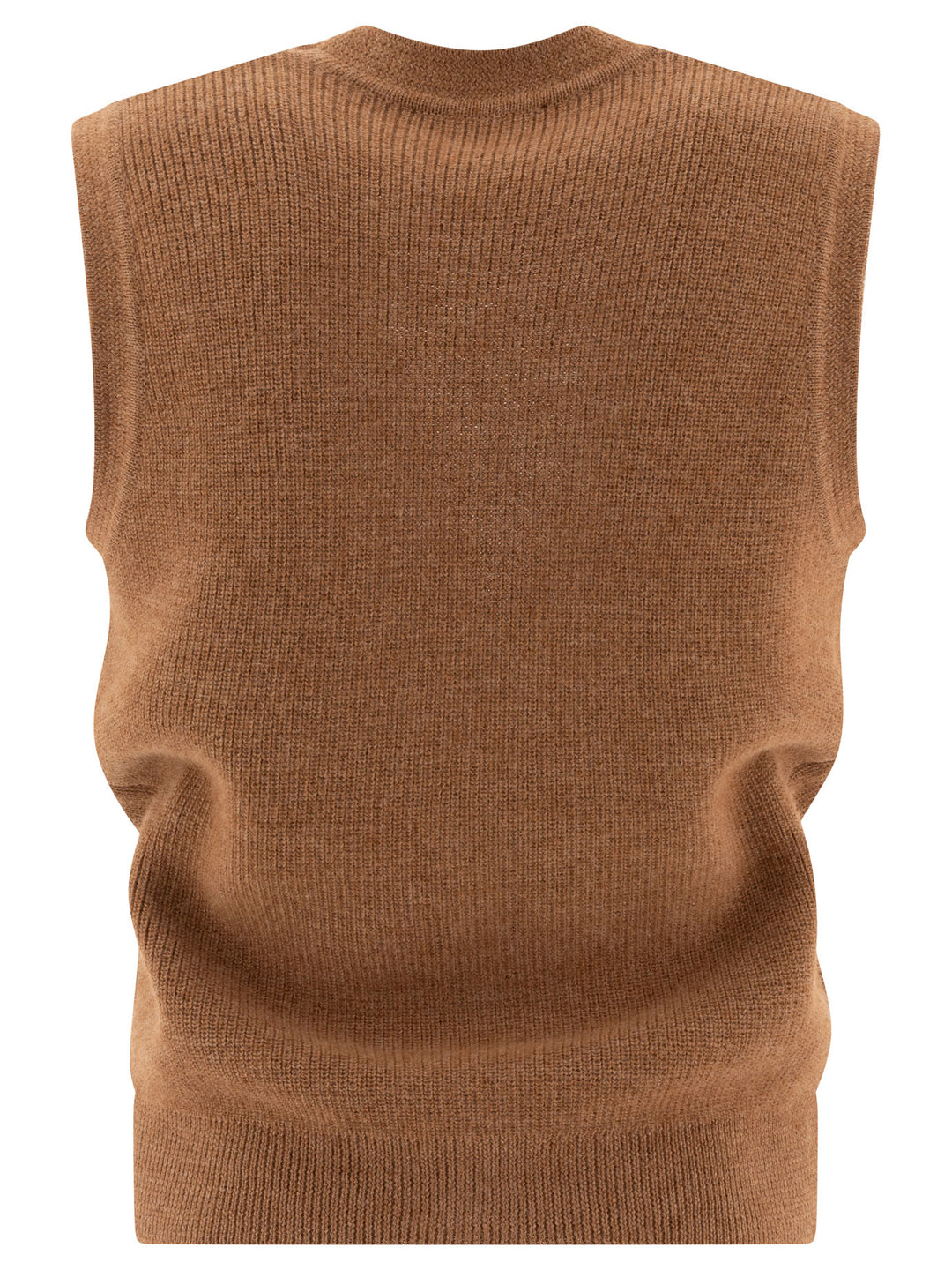 Wool And Alpaca Vest Knitwear Brown