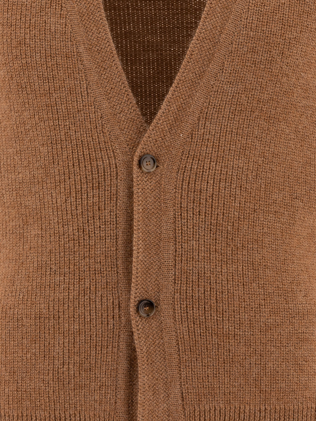 Wool And Alpaca Vest Knitwear Brown