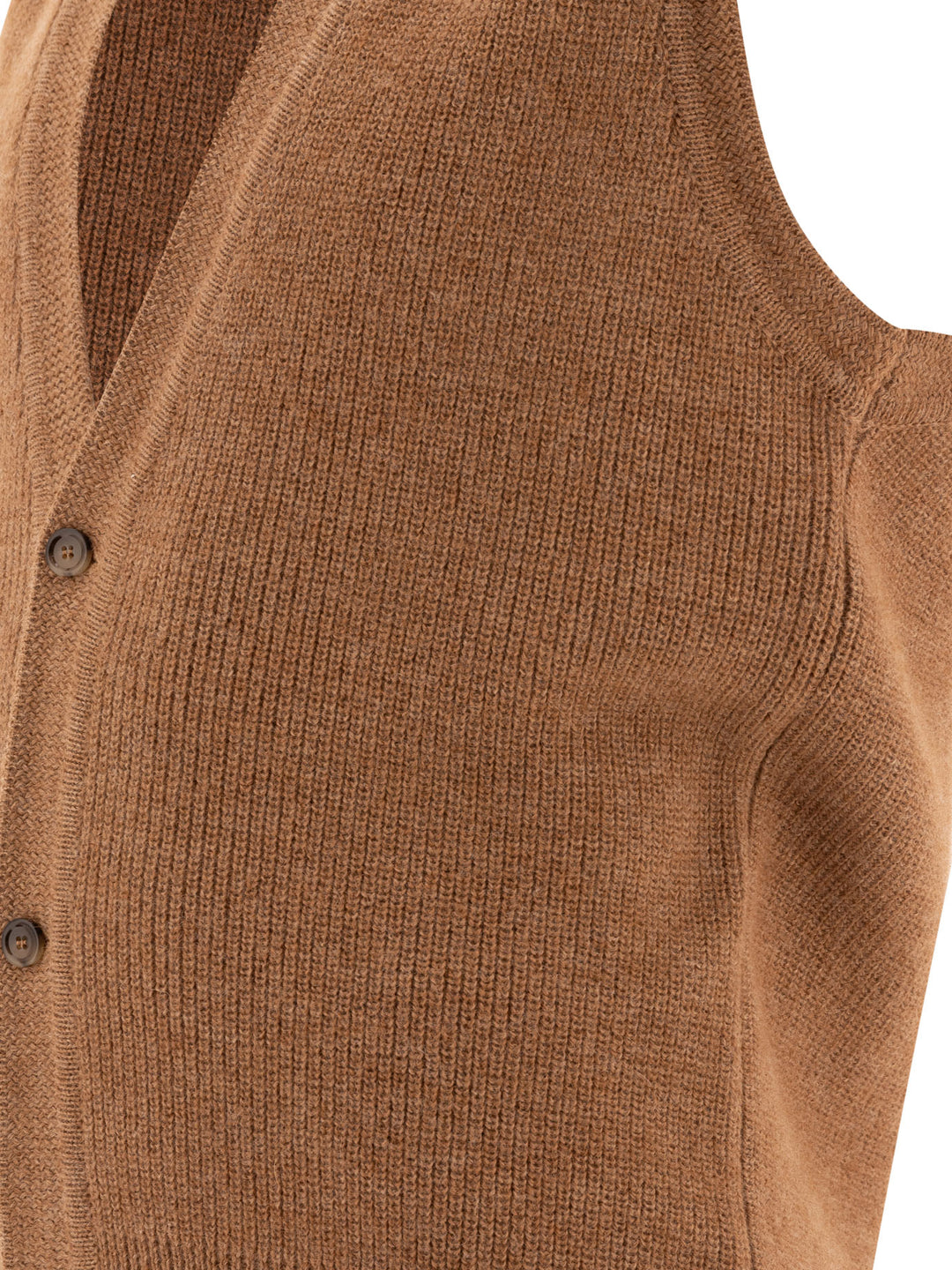 Wool And Alpaca Vest Knitwear Brown