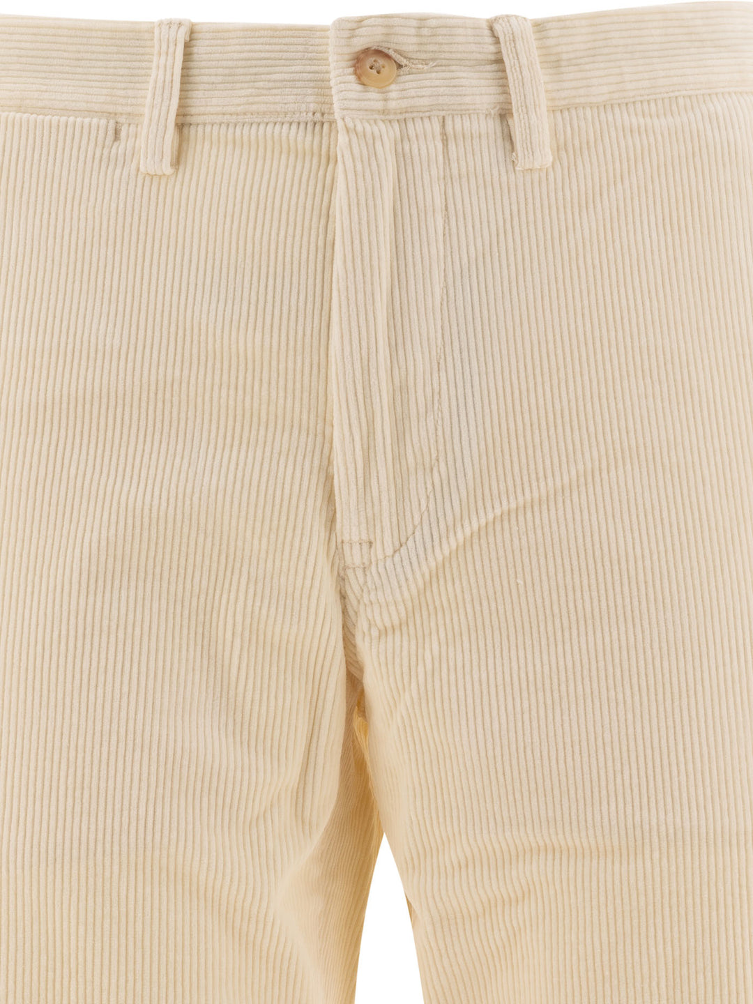 Straight-Leg Corduroy Trousers Beige