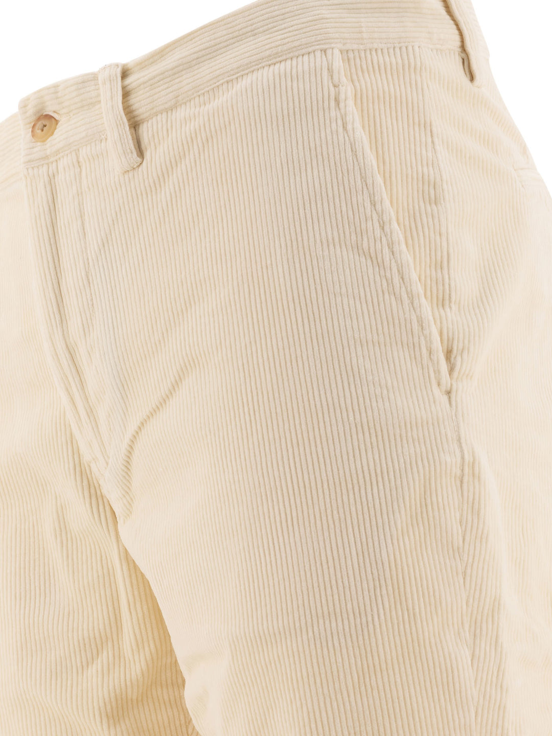 Straight-Leg Corduroy Trousers Beige