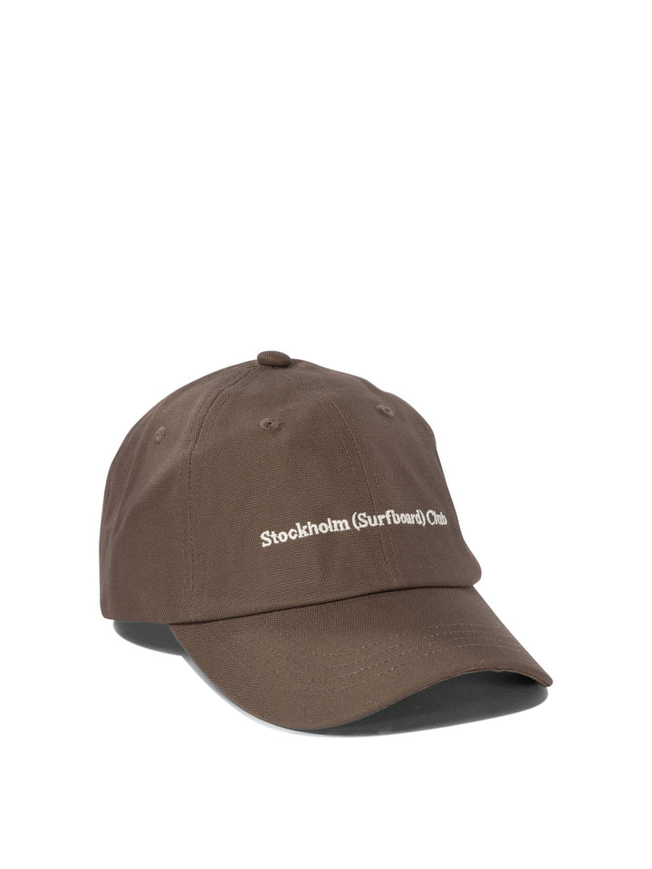 Baseball Cap With Embroidered Logo Hats Brown