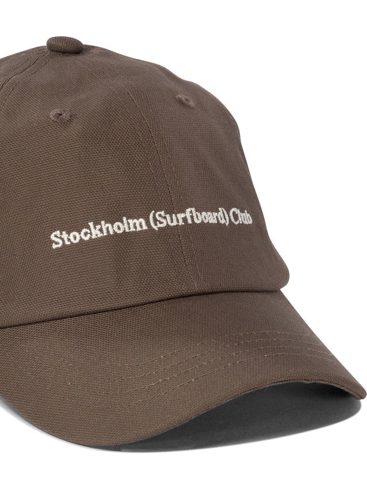 Baseball Cap With Embroidered Logo Hats Brown