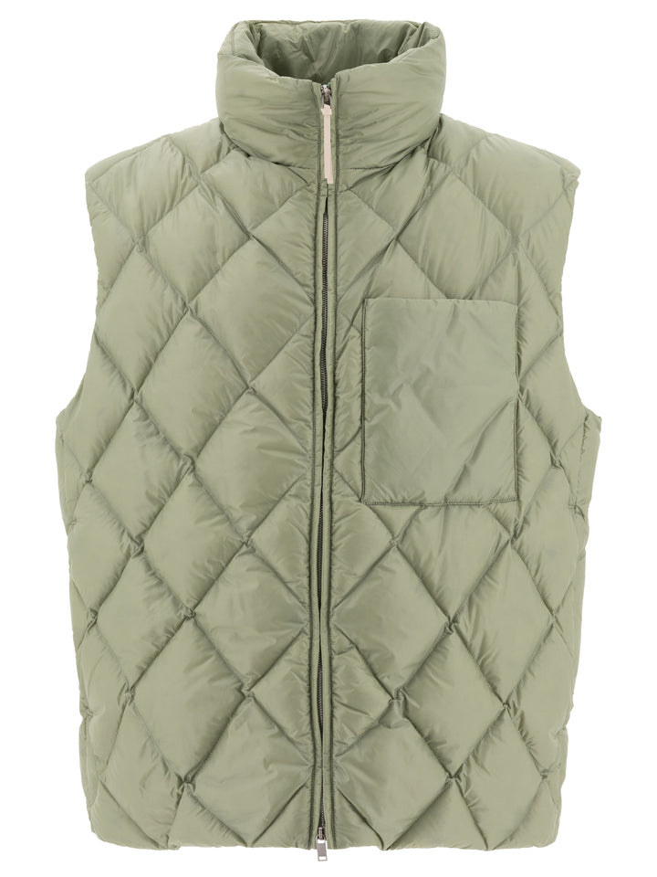 Down Vest With Pocket Jackets Green