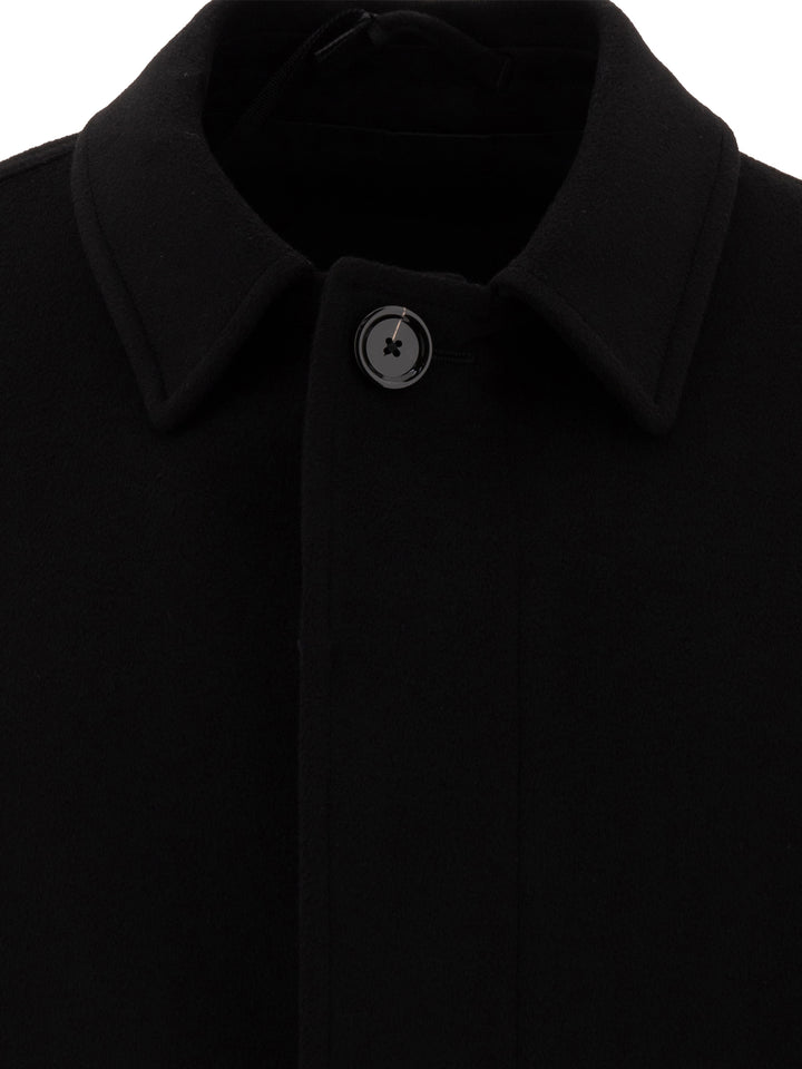 Single-Breasted Wool Blazer Jackets Black