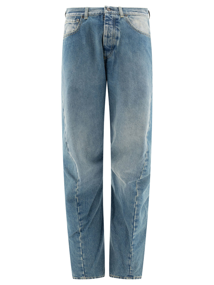 Diagonal Seam Jeans Blue