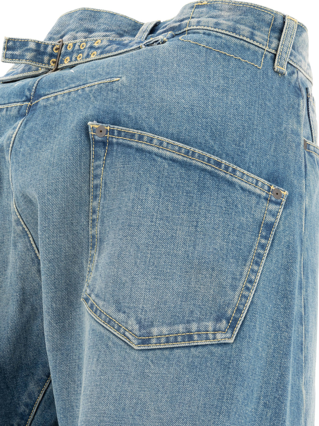 Diagonal Seam Jeans Blue