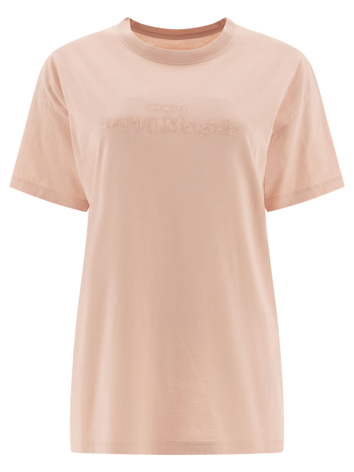 T-Shirt With Embroidered Logo T-Shirts Pink