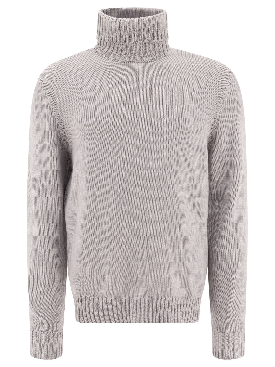 Virgin Wool Turtleneck Sweater Knitwear Grey