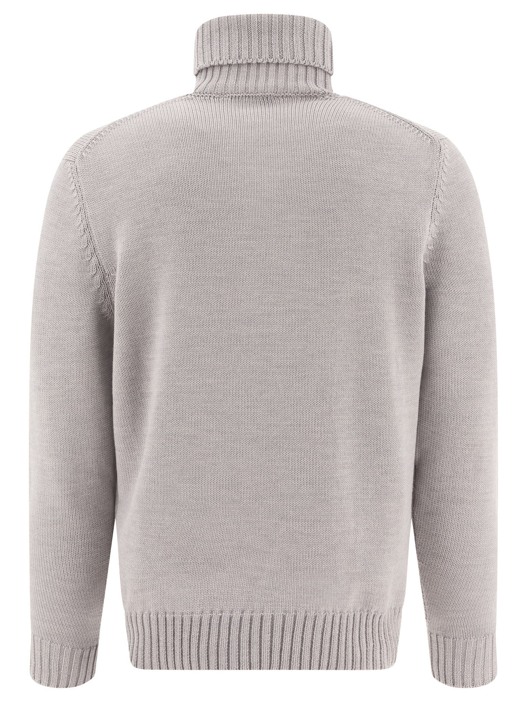 Virgin Wool Turtleneck Sweater Knitwear Grey