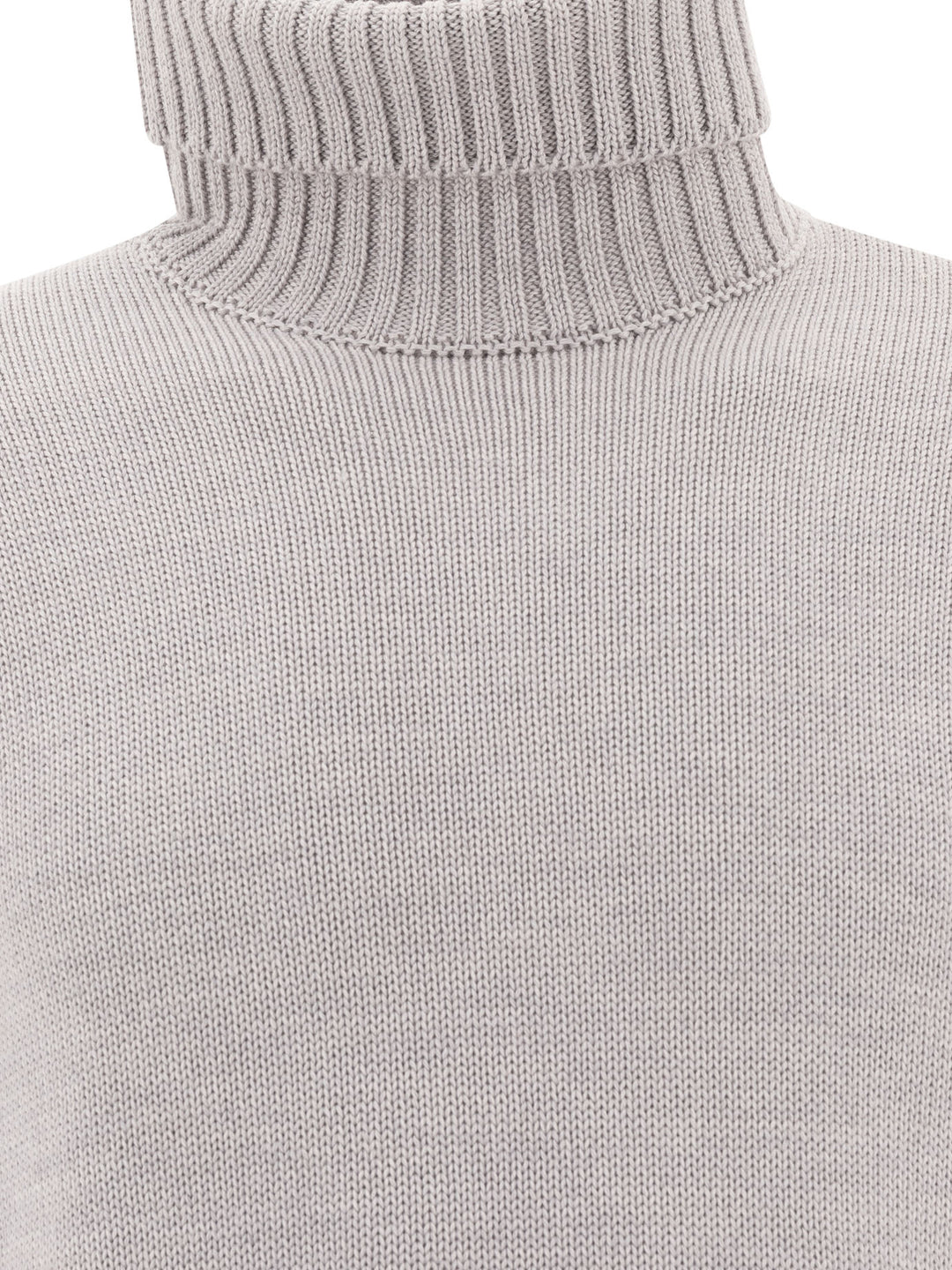 Virgin Wool Turtleneck Sweater Knitwear Grey