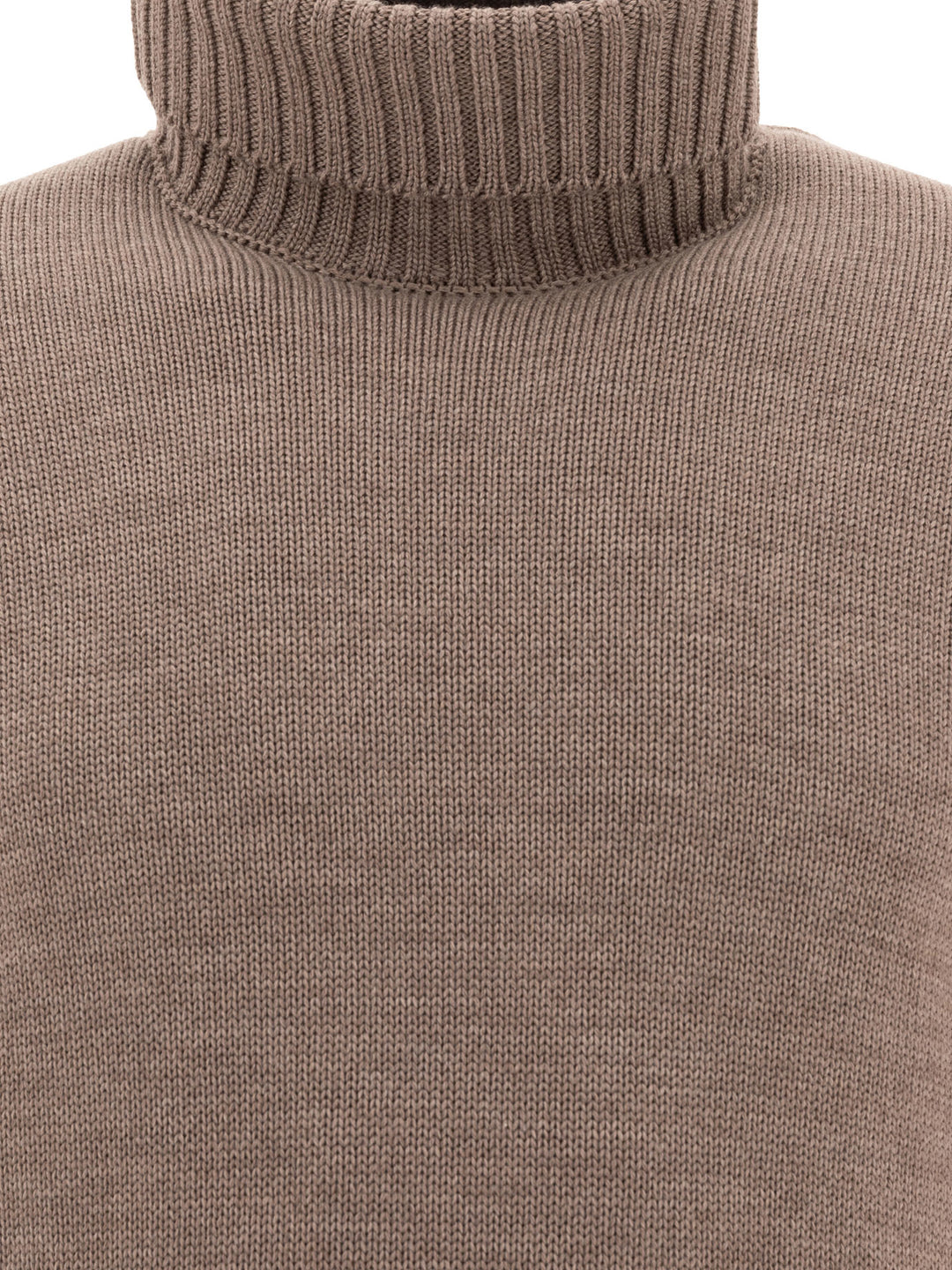 Virgin Wool Turtleneck Sweater Knitwear Beige