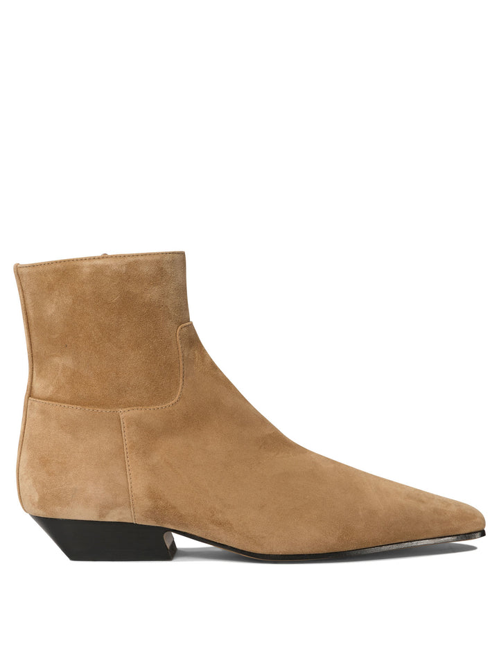 Marfa Flat Ankle Boots Beige