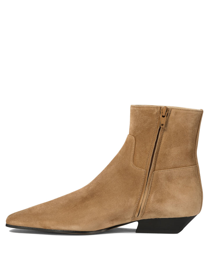 Marfa Flat Ankle Boots Beige