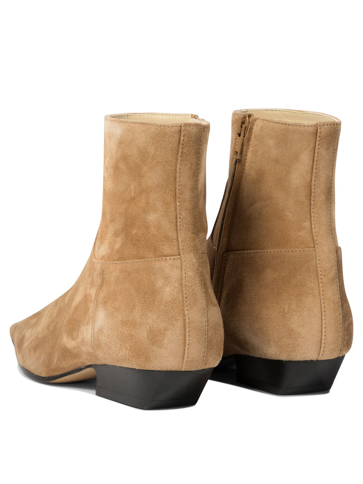 Marfa Flat Ankle Boots Beige