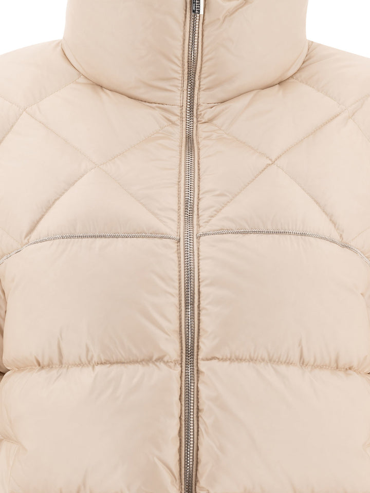 Down Jacket With Punto Luce Jackets Beige