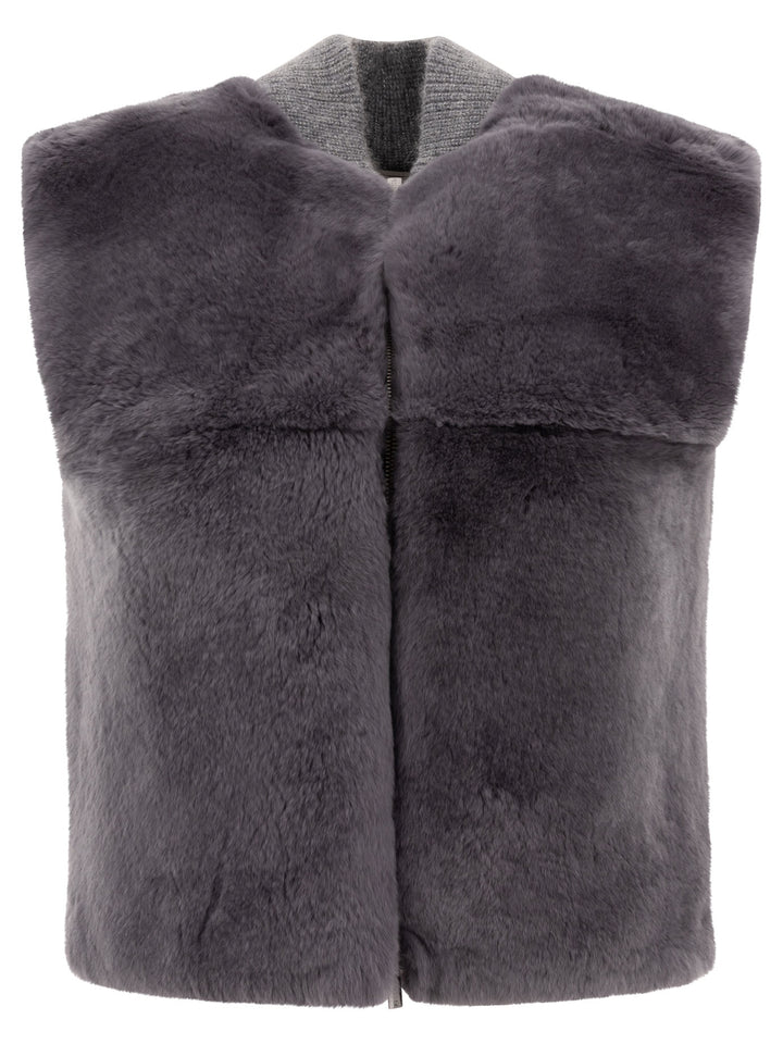 Wool-Blend Vest Jacket Jackets Grey