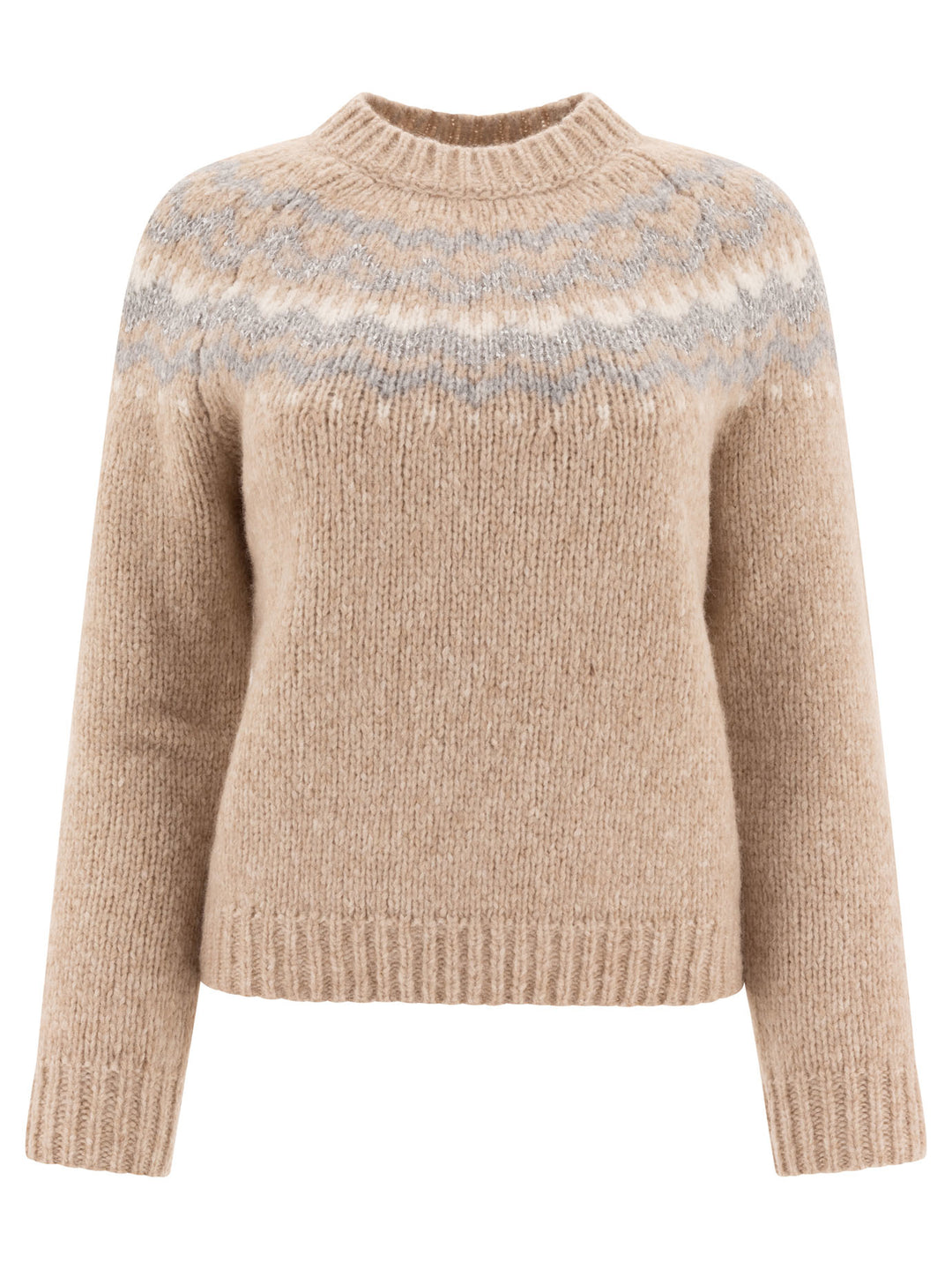 Fair Isle Knitwear Beige