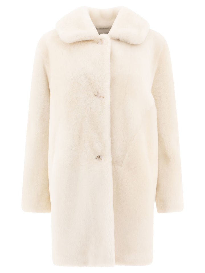 Reversibile Shearling Coat Coats White