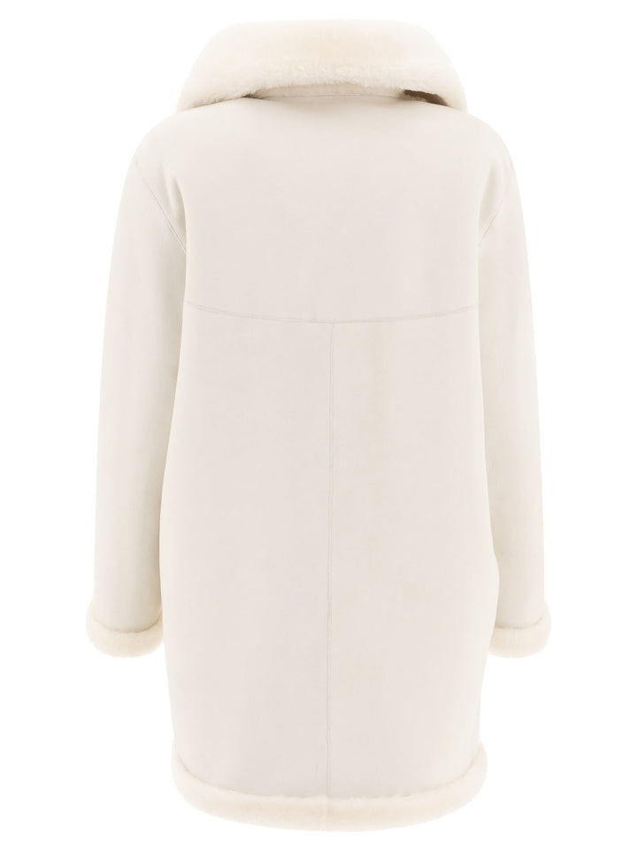 Reversibile Shearling Coat Coats White