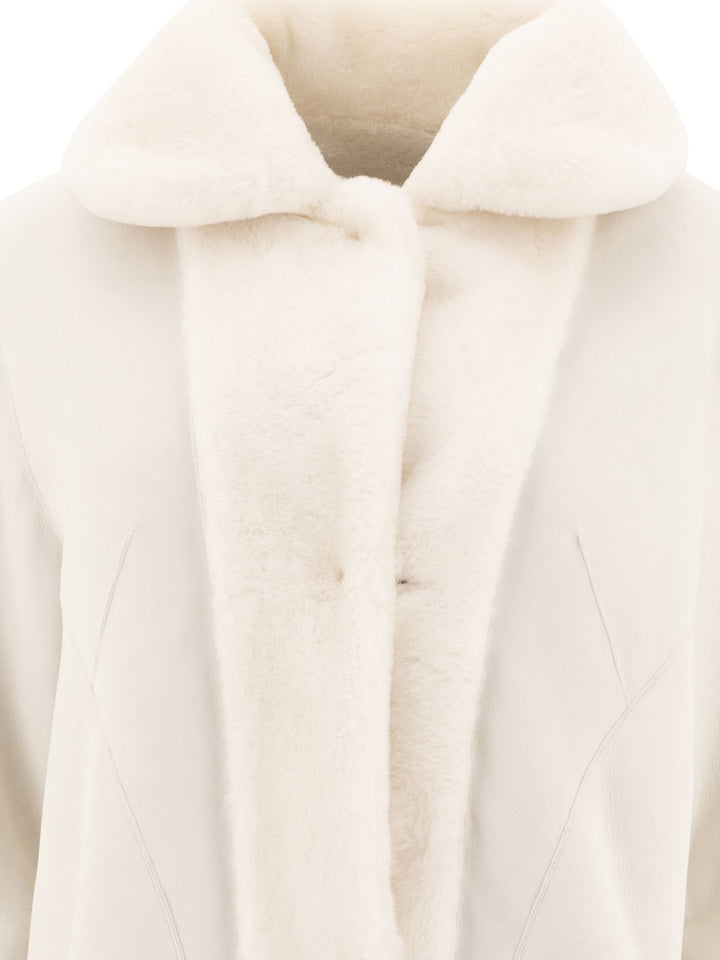 Reversibile Shearling Coat Coats White