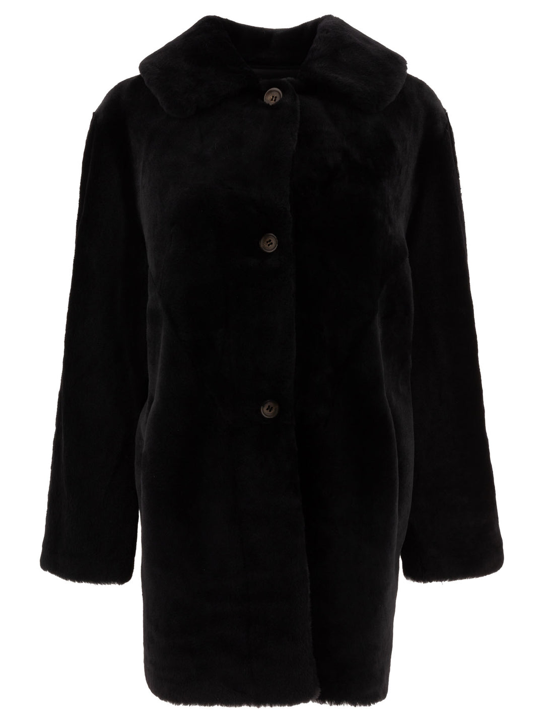 Reversibile Shearling Coat Coats Black