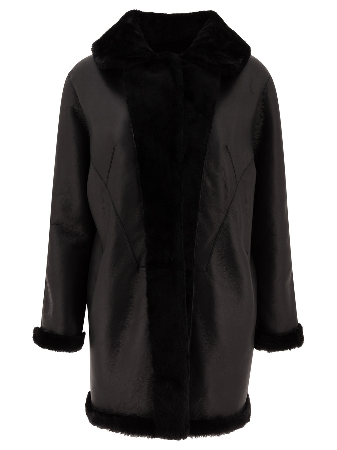 Reversibile Shearling Coat Coats Black