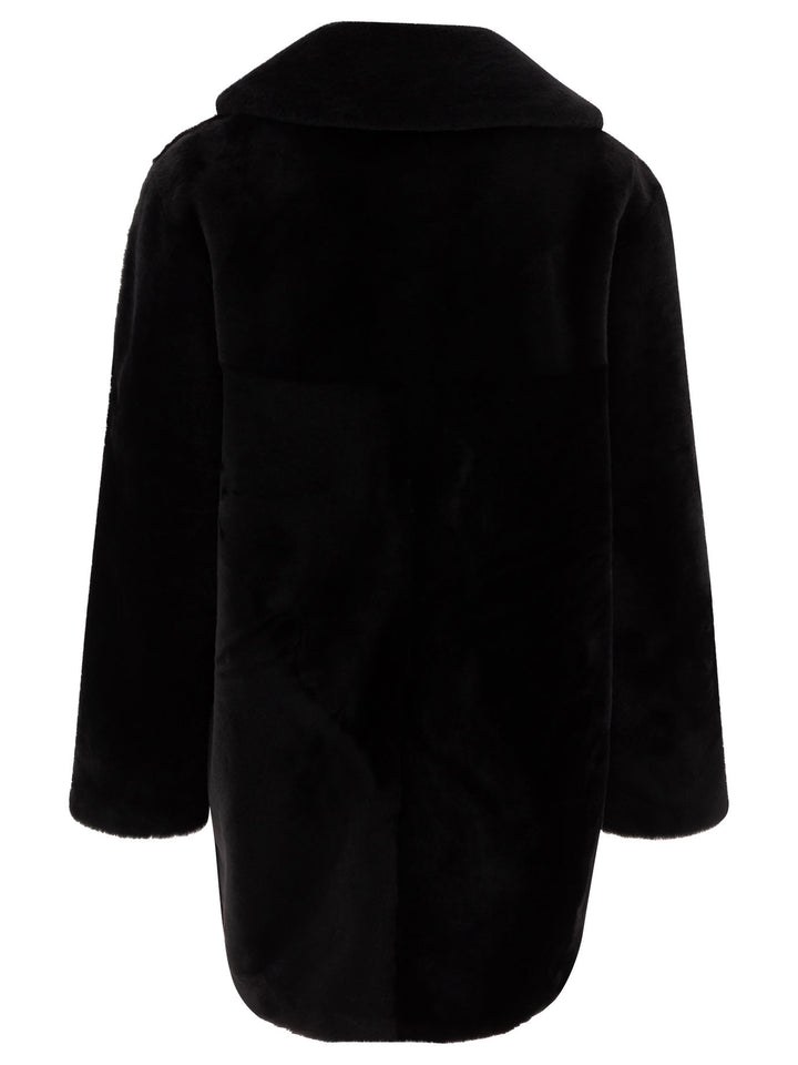 Reversibile Shearling Coat Coats Black