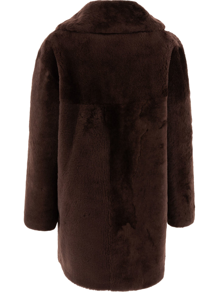 Reversibile Shearling Coat Coats Brown