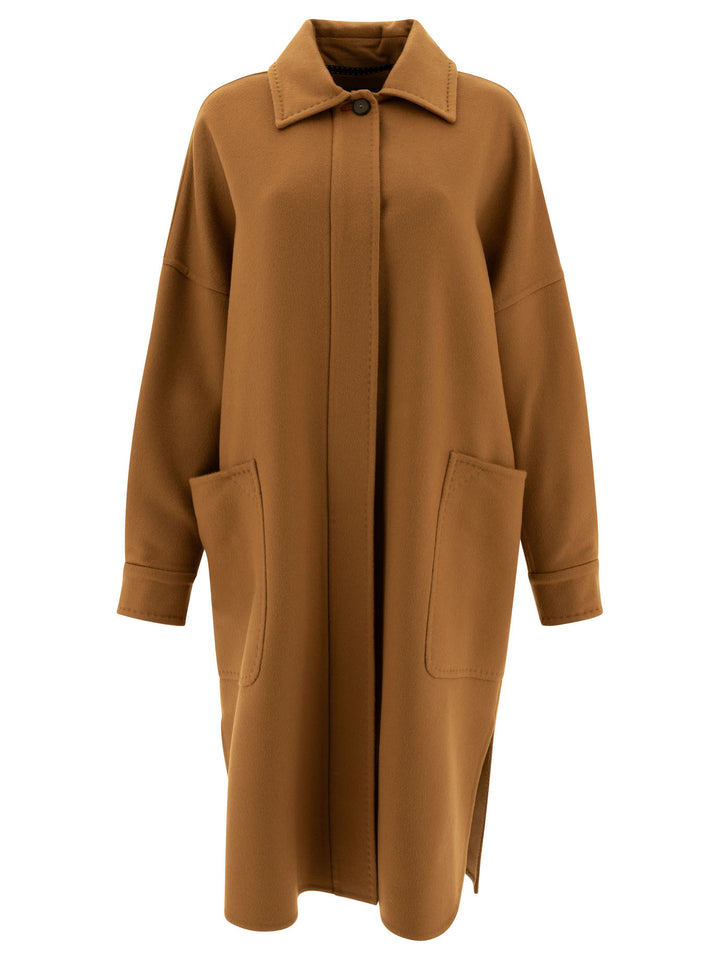 Oversize Coat In Cashmere Coats Brown