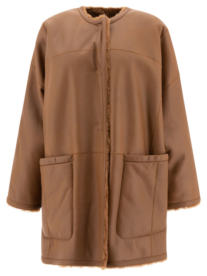 Lacon Shearling Reversible Coat Coats Brown