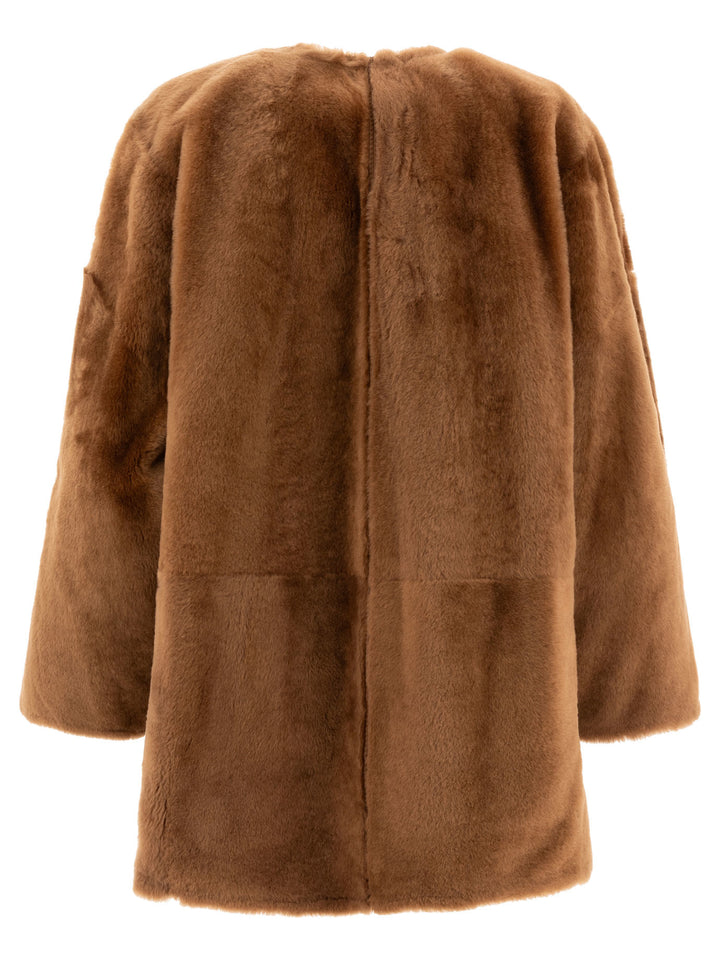 Lacon Shearling Reversible Coat Coats Brown