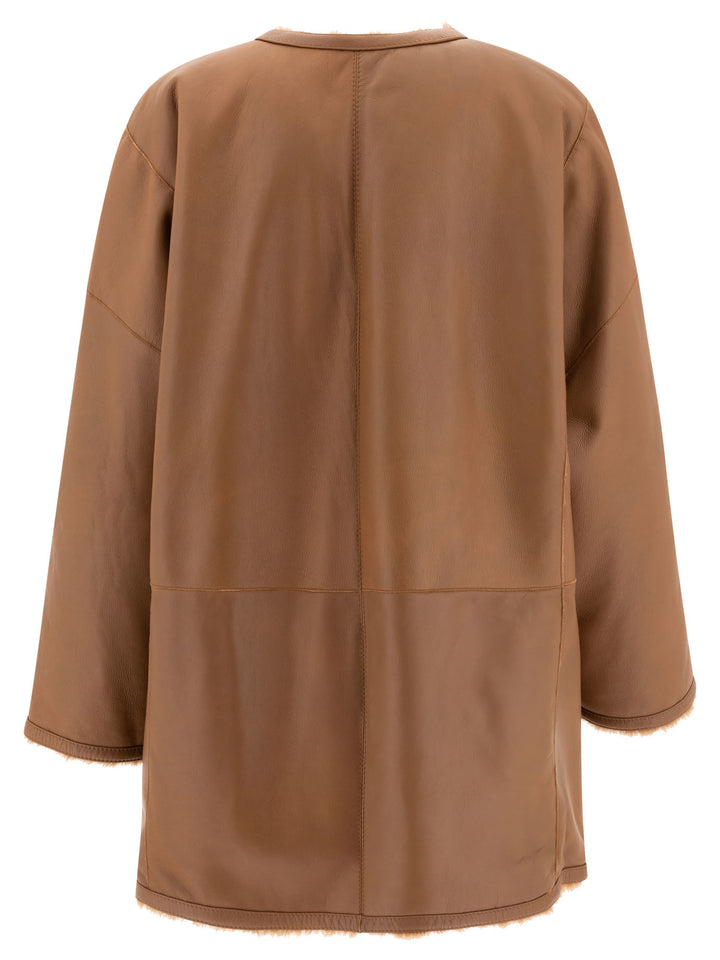 Lacon Shearling Reversible Coat Coats Brown