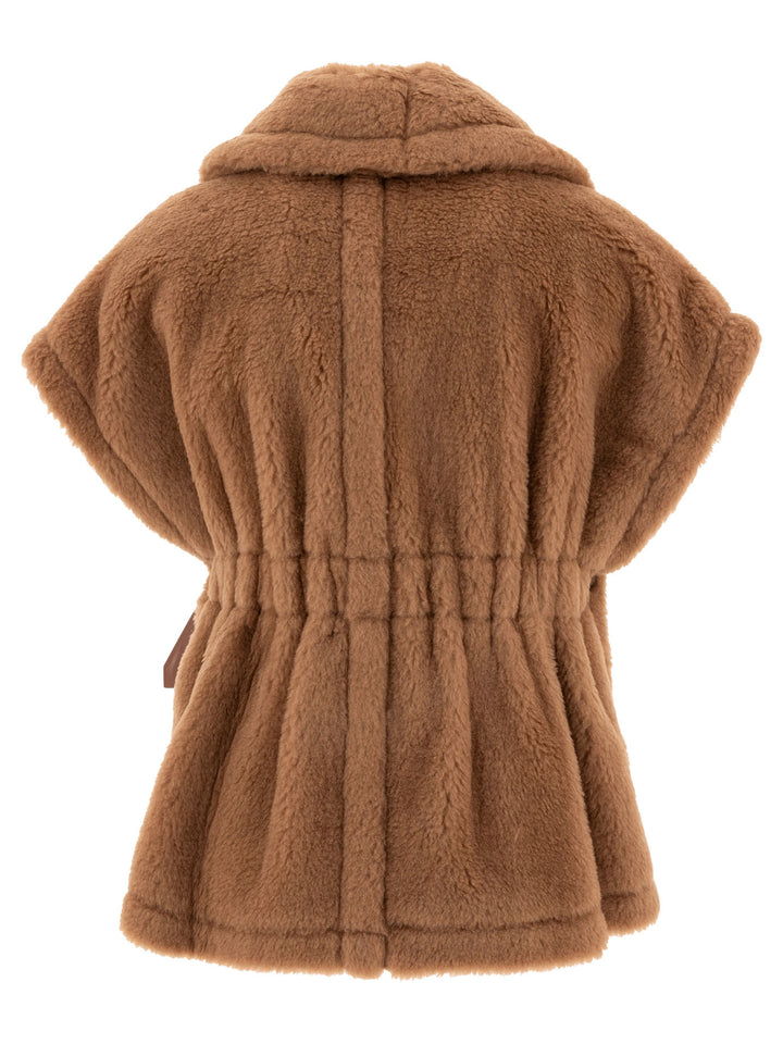 Short Cape In Teddy Fabric Coats Beige