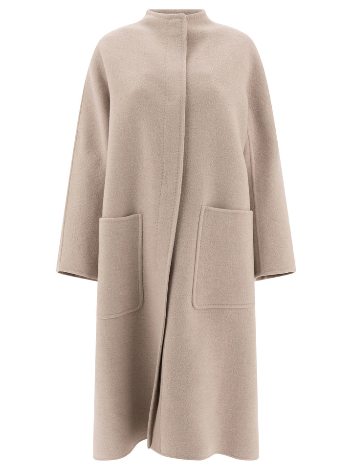 Flared Double Cashmere Coat Coats Beige